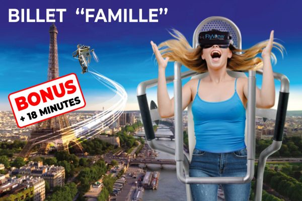 Billet Famille Survol de Paris + bonus Monde (18 minutes)